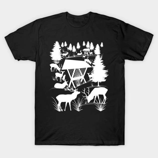 deer, roe deer, tree, antler, animals, hunting T-Shirt by rh_naturestyles